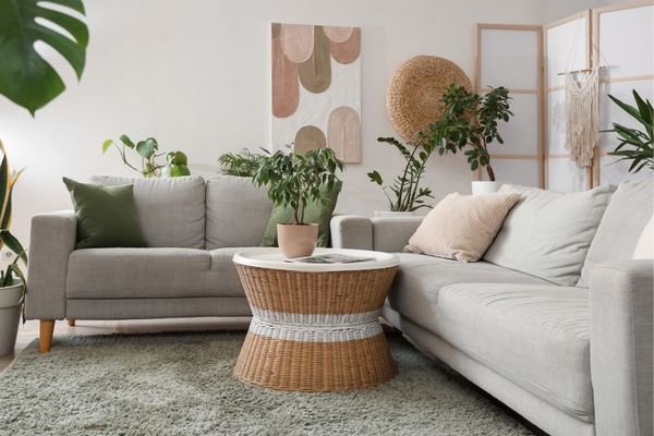 Vintage upholstered sofa with detailed craftsmanship.