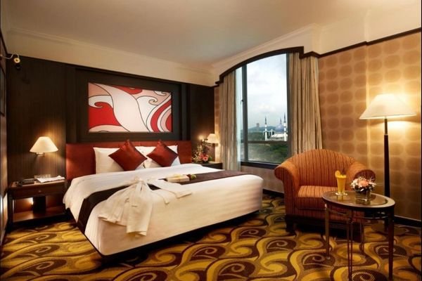 Contract upholstery solution for hotel bedroom project.