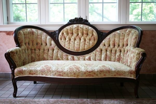 Classic tufted sofa for contract upholstery project.